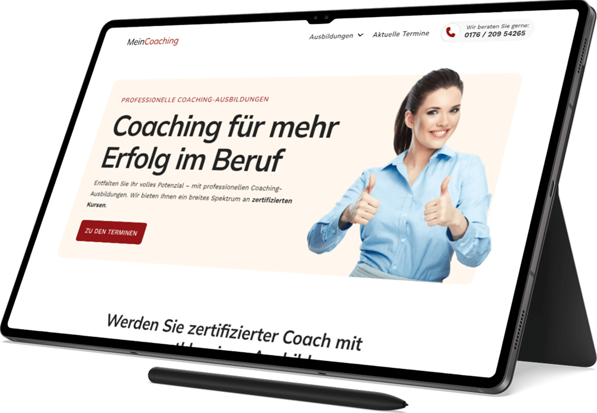 Mockup Referenz Website Mein Coaching