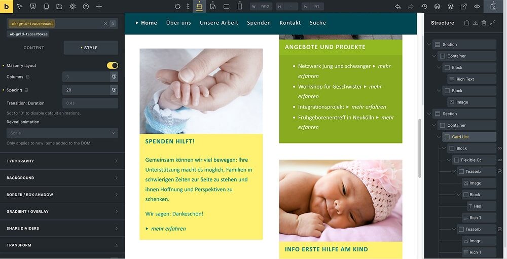 Leistungen Webdesign