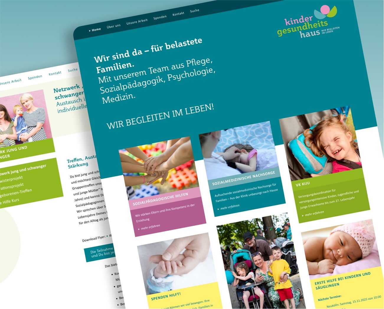 Screenshot der Webseite Kindergesundheitshaus gGmbH - Referenz von websolutions kress