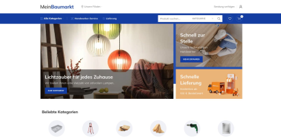 Desktopansicht des WooCommerce-Shops MeinBaumarkt